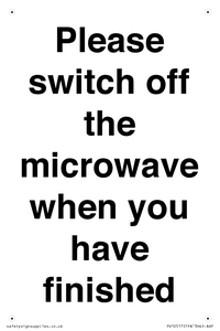 Please switch off the microwave when you have finished